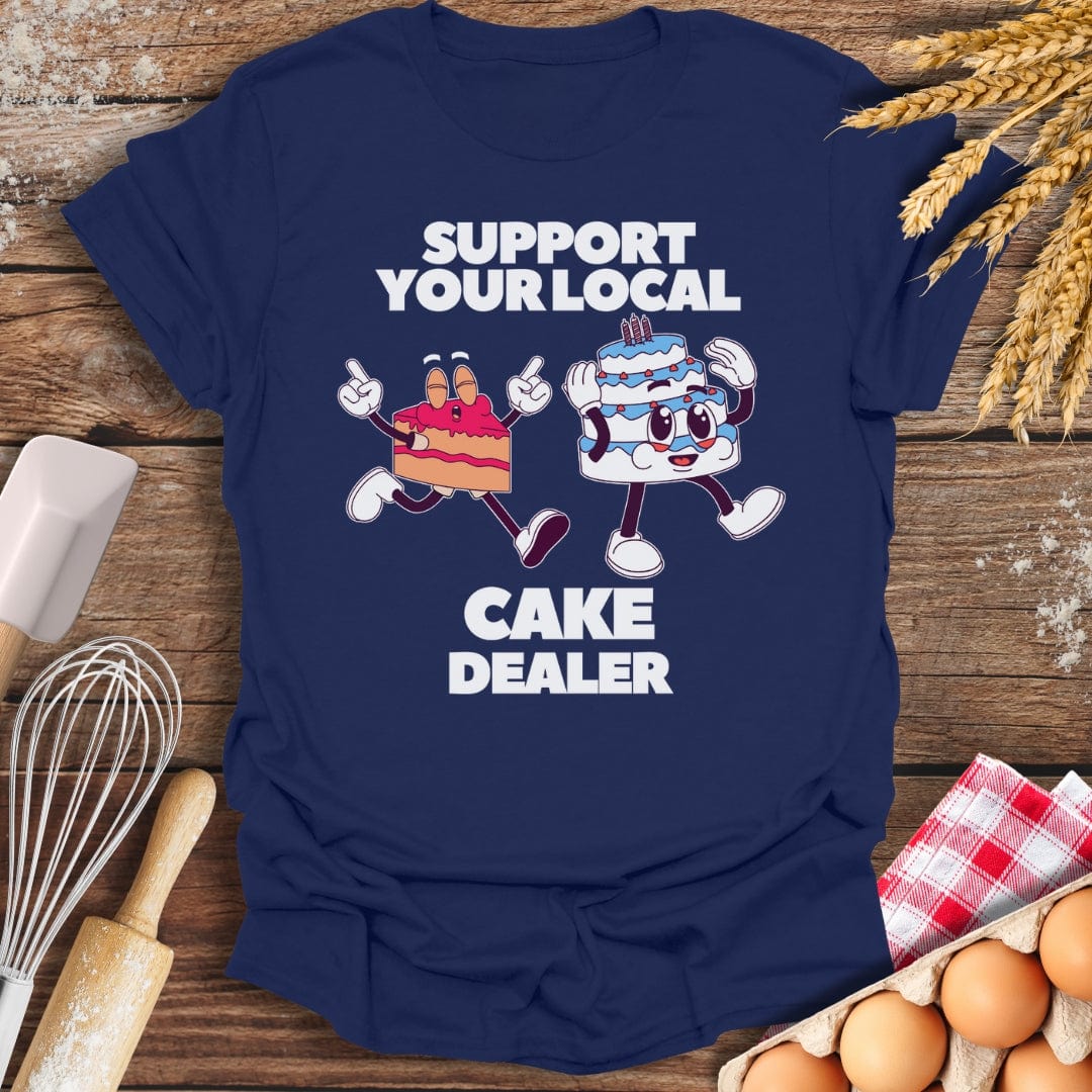 Support Your Local Cake Dealer T-Shirt Navy / S Baking Threads