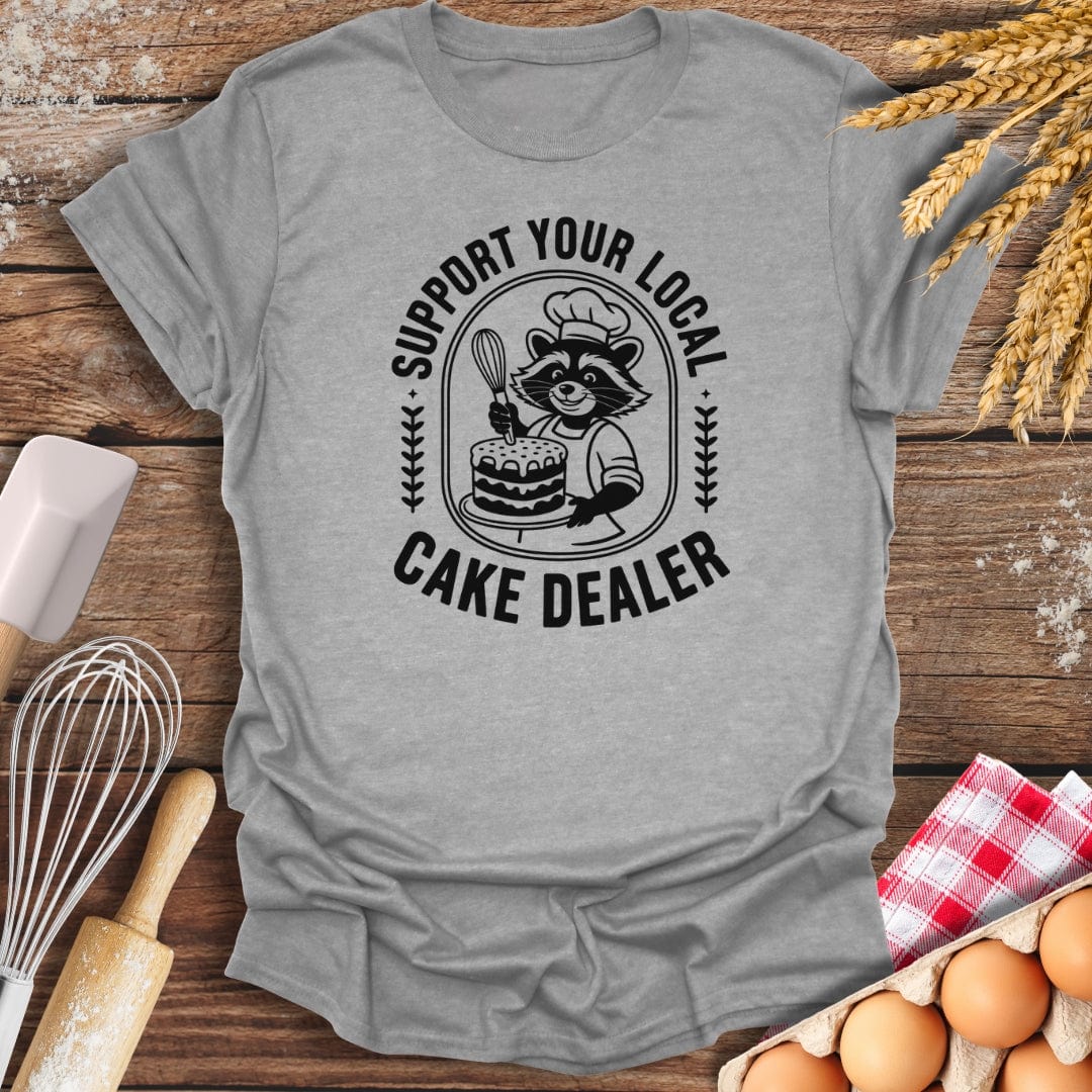 Support Your Local Cake Dealer T-Shirt Sport Grey / S Baking Threads