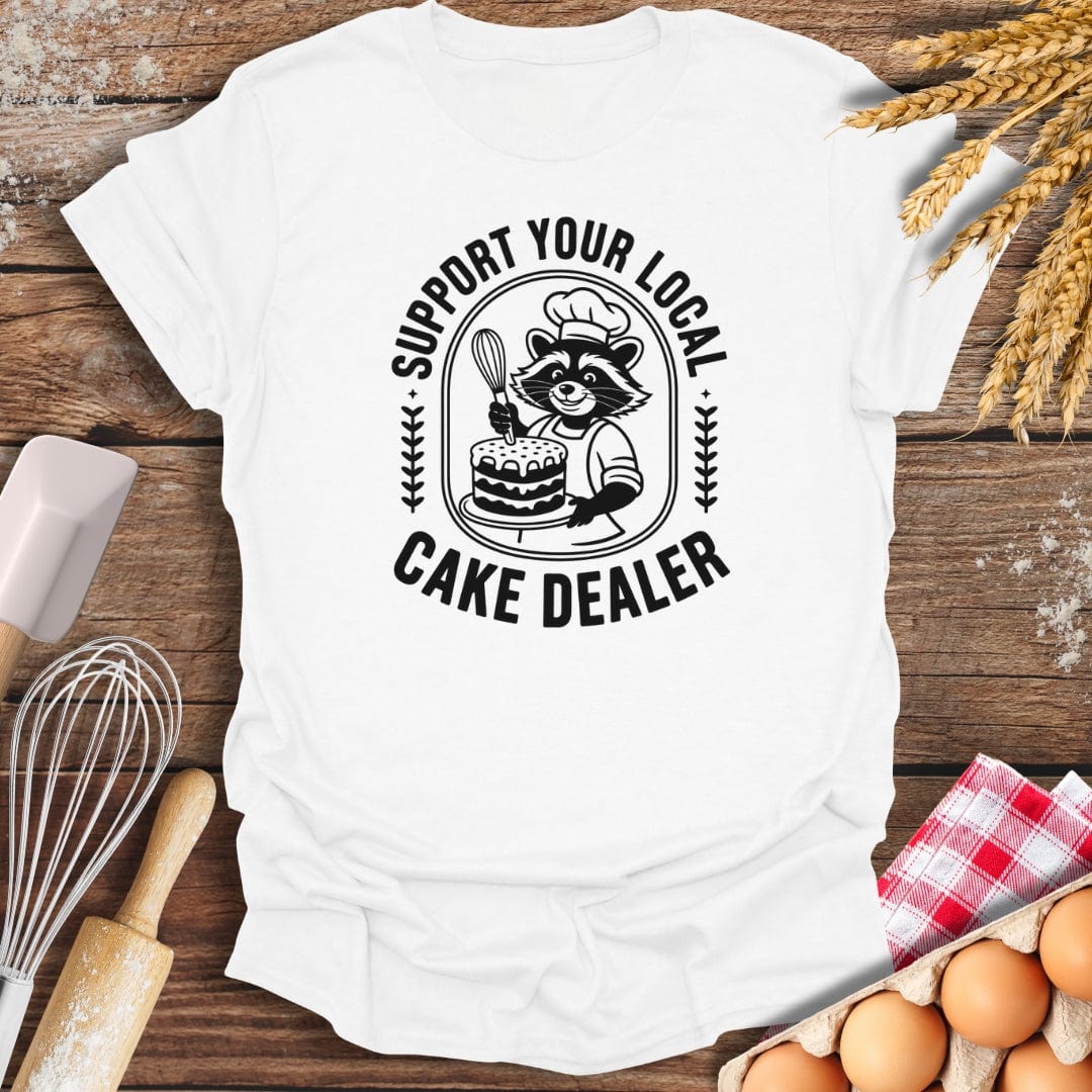 Support Your Local Cake Dealer T-Shirt White / S Baking Threads