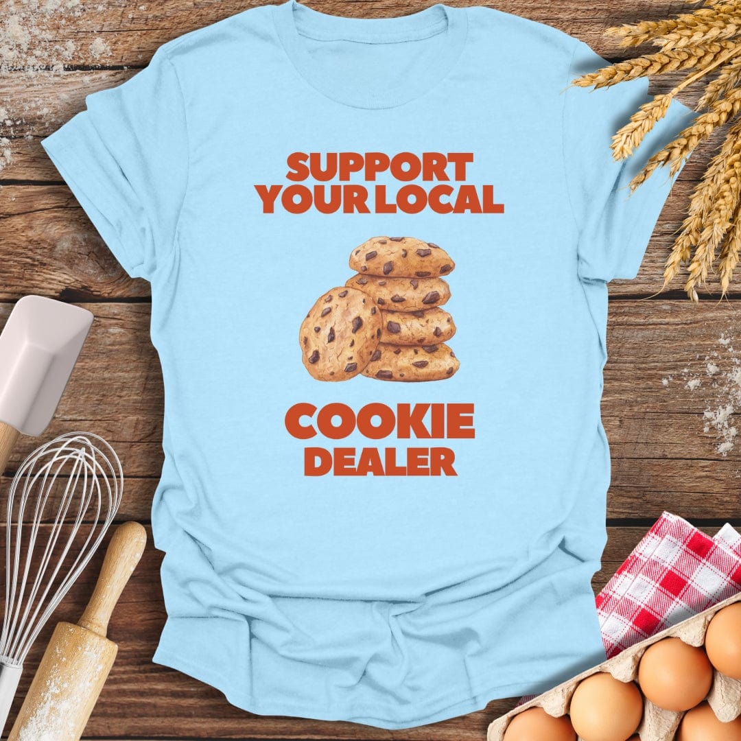 Support Your Local Cookie Dealer T-Shirt Light Blue / S Baking Threads