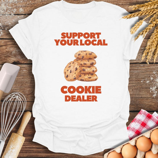 Support Your Local Cookie Dealer T-Shirt White / S Baking Threads
