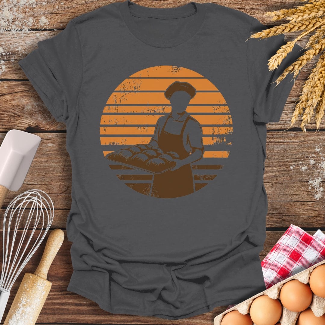 Vintage Retro Baker T-Shirt Charcoal / S Baking Threads