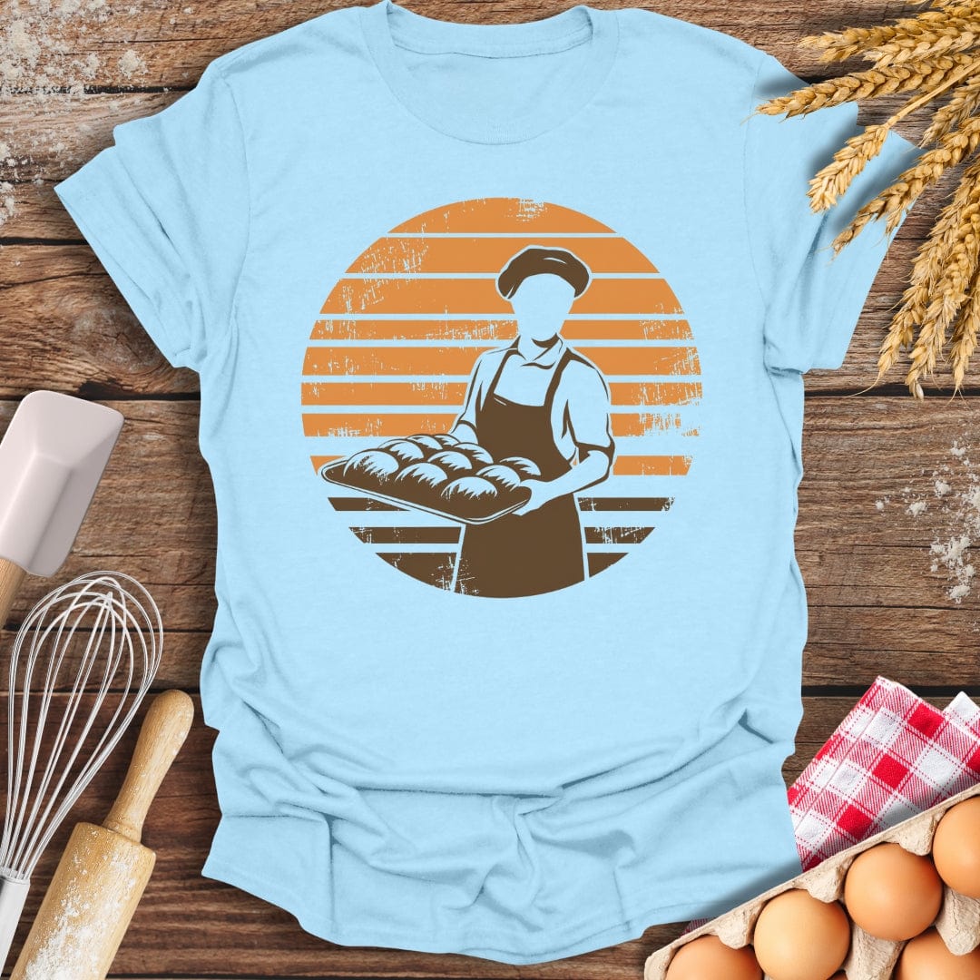 Vintage Retro Baker T-Shirt Light Blue / S Baking Threads
