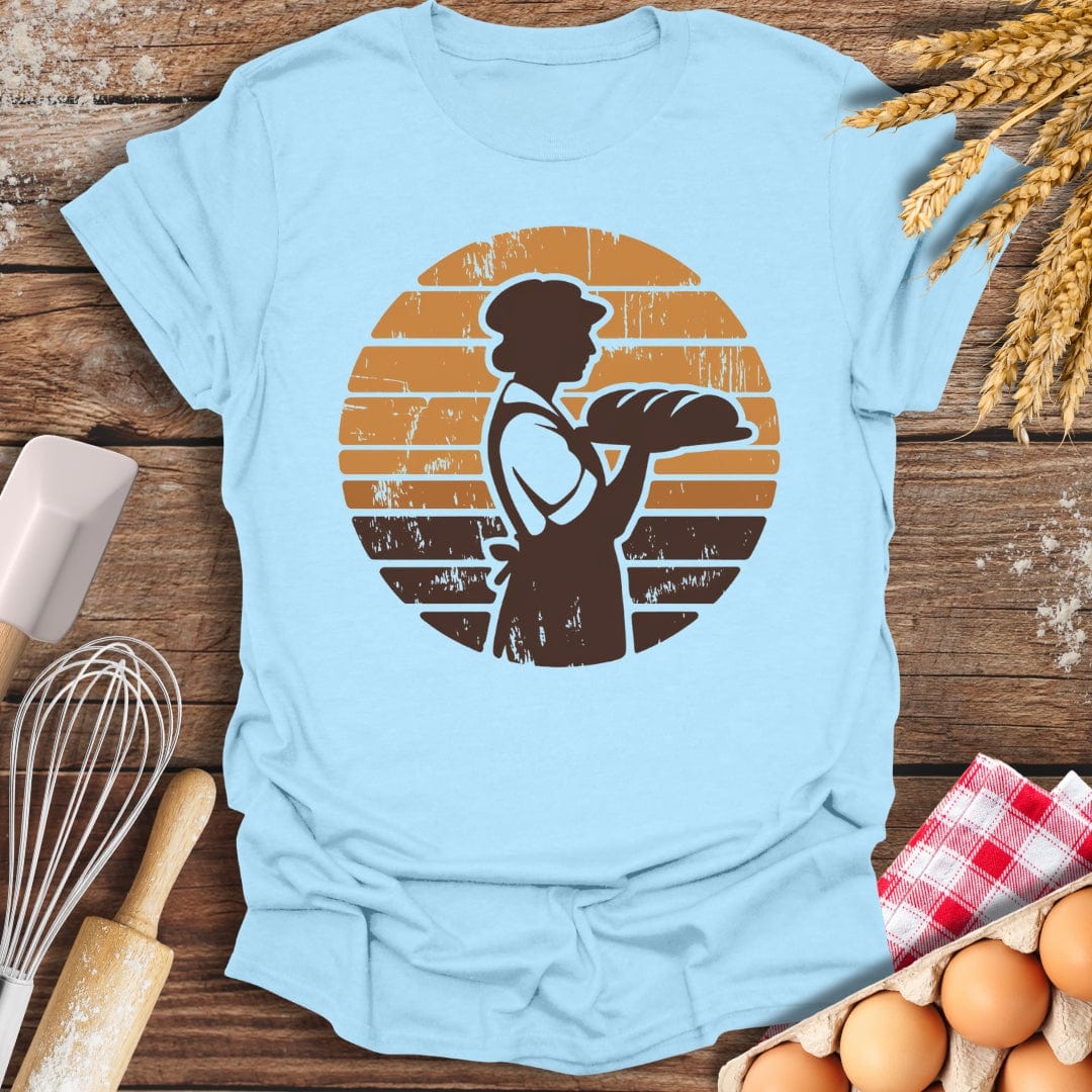 Vintage Retro Baker T-Shirt Light Blue / S Baking Threads