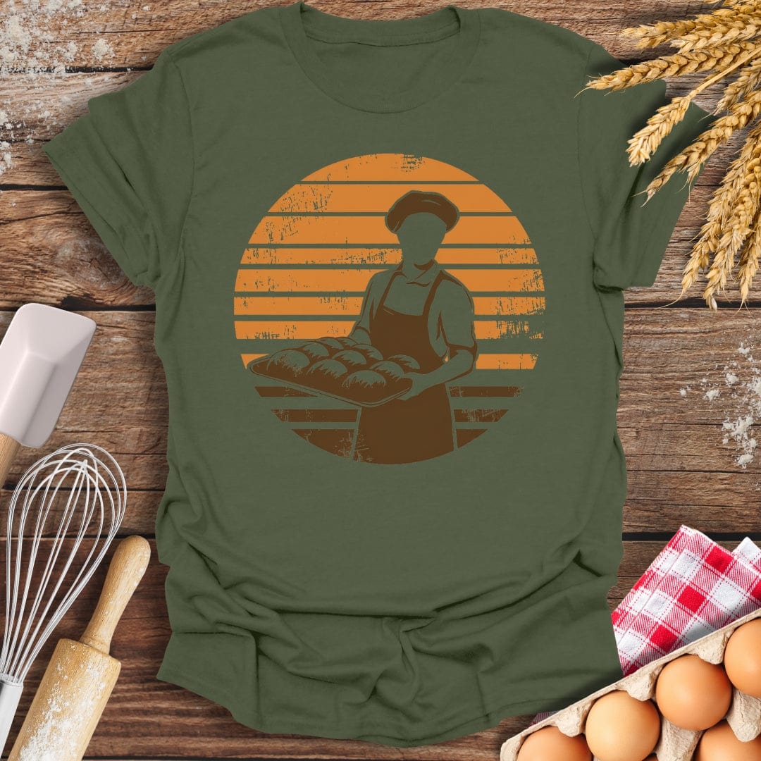 Vintage Retro Baker T-Shirt Military Green / S Baking Threads