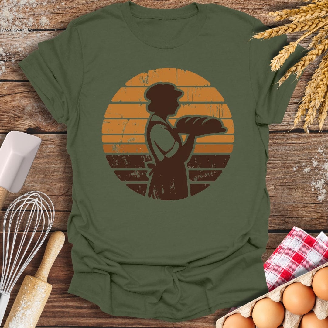 Vintage Retro Baker T-Shirt Military Green / S Baking Threads