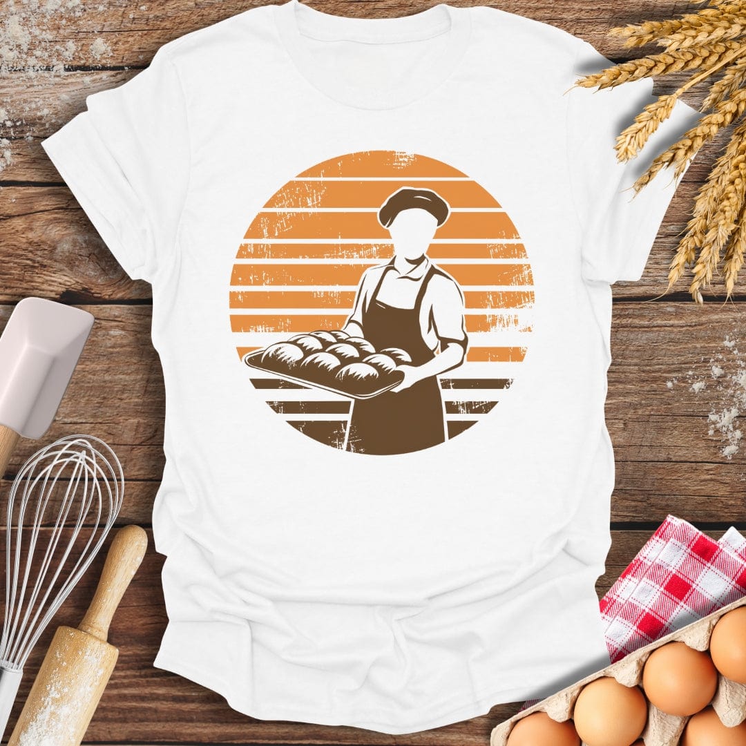 Vintage Retro Baker T-Shirt White / S Baking Threads