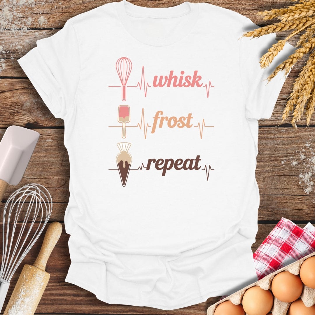 Whisk Frost Repeat T-Shirt White / S Baking Threads