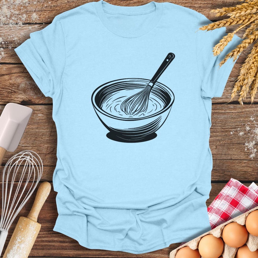 Whisking Bowl T-Shirt Light Blue / S Baking Threads
