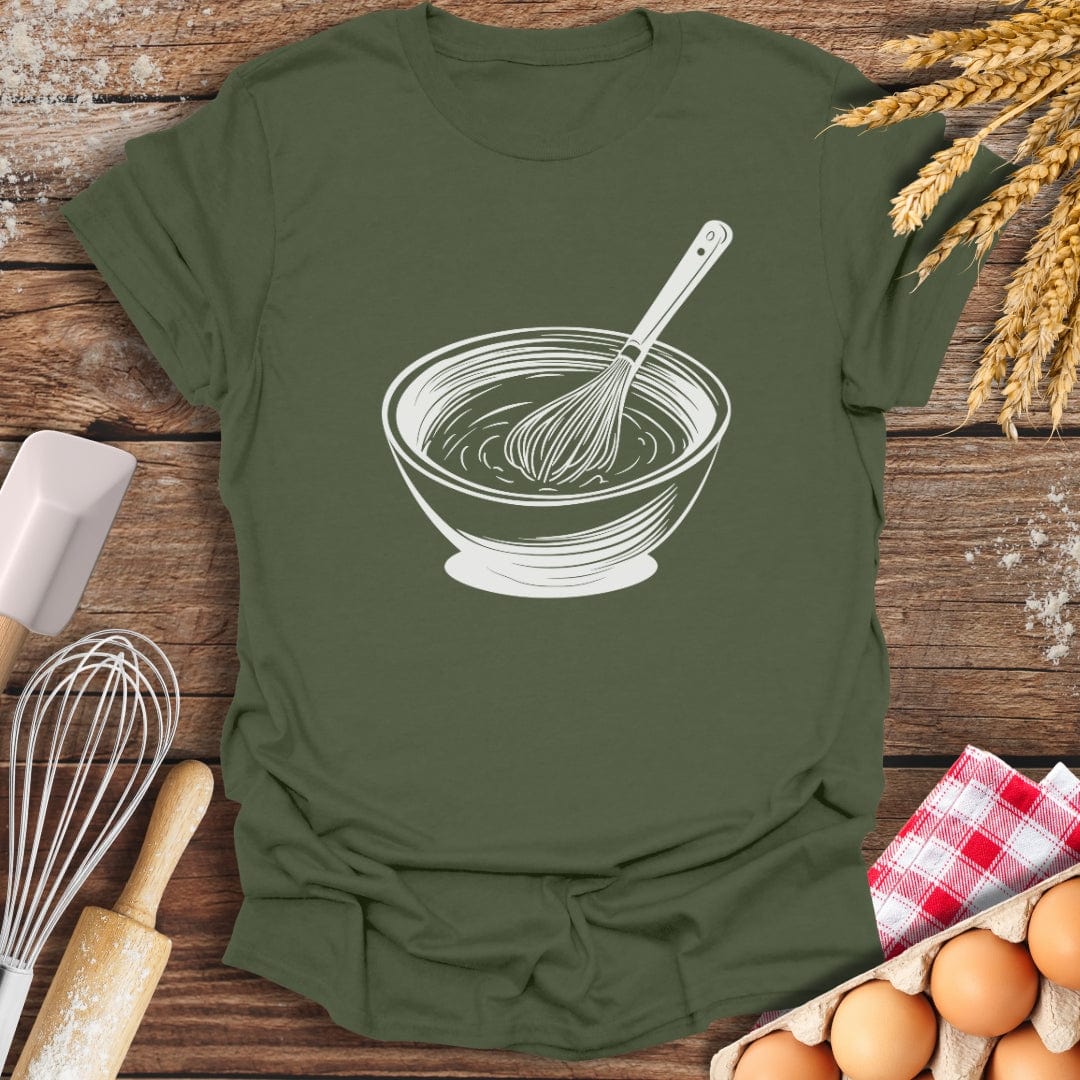 Whisking Bowl T-Shirt Military Green / S Baking Threads
