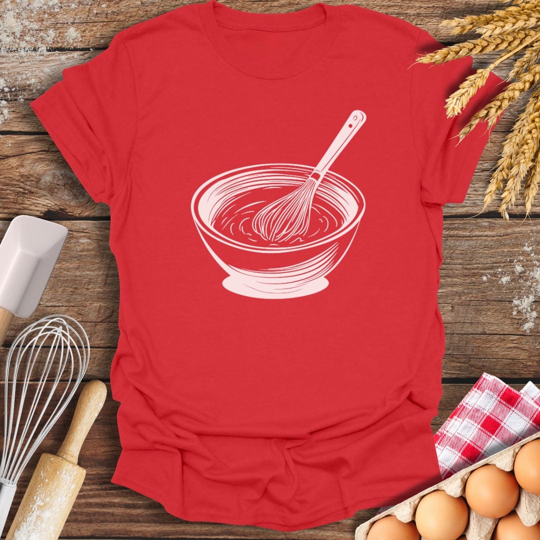 Whisking Bowl T-Shirt Red / S Baking Threads