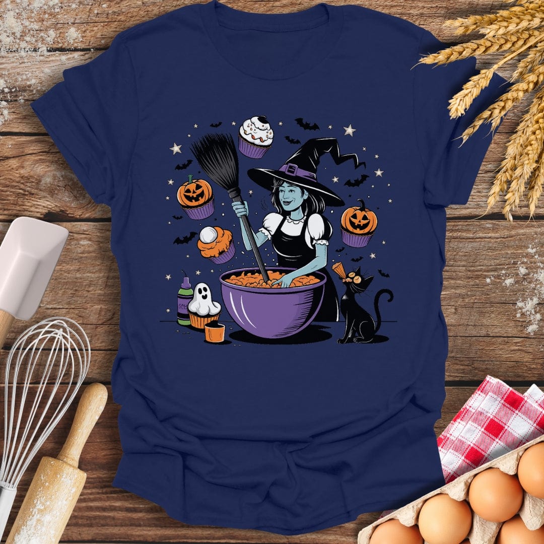 Witch Conjuring Cupcakes T-Shirt Navy / S Baking Threads