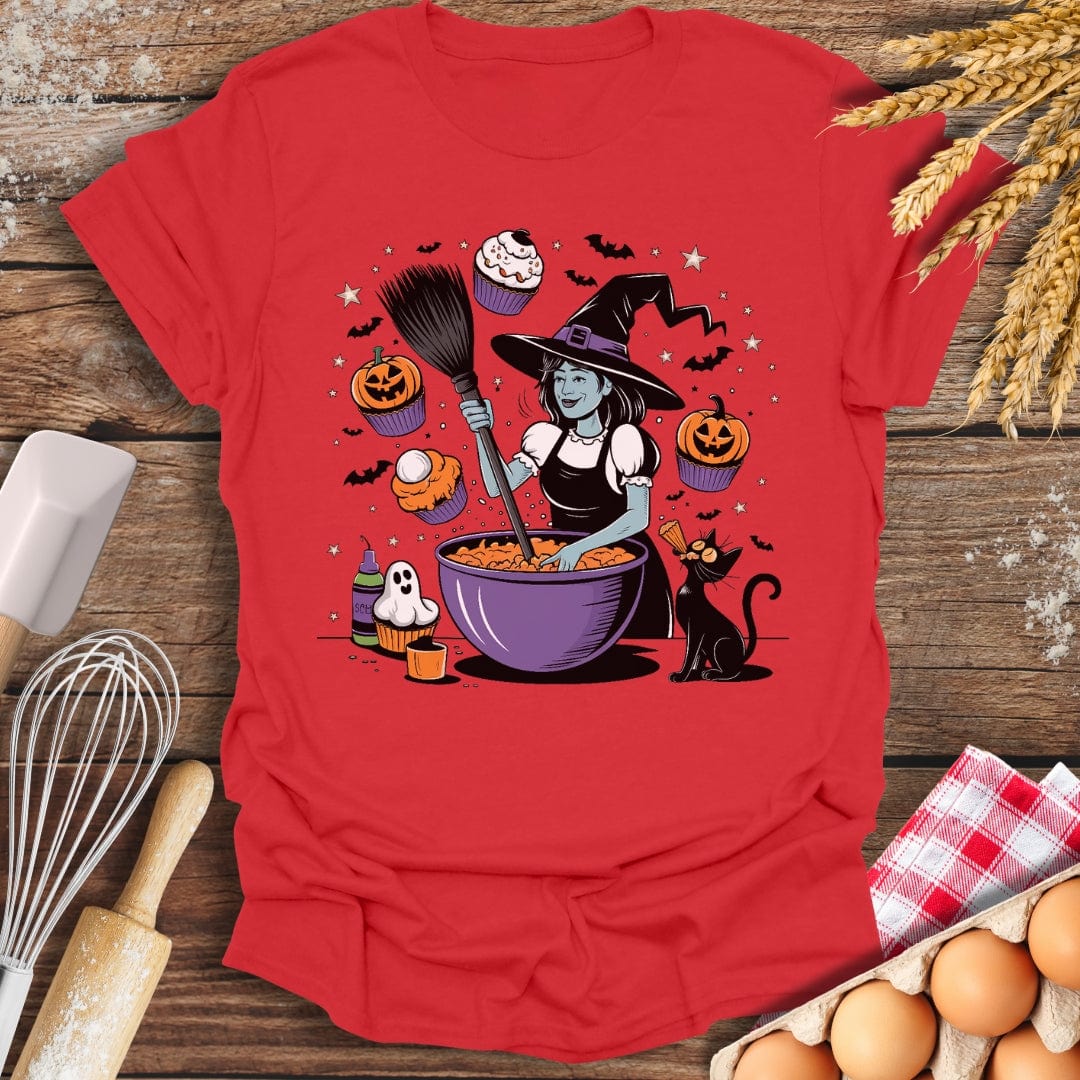 Witch Conjuring Cupcakes T-Shirt Red / S Baking Threads