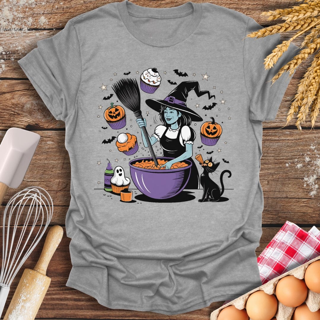 Witch Conjuring Cupcakes T-Shirt Sport Grey / S Baking Threads
