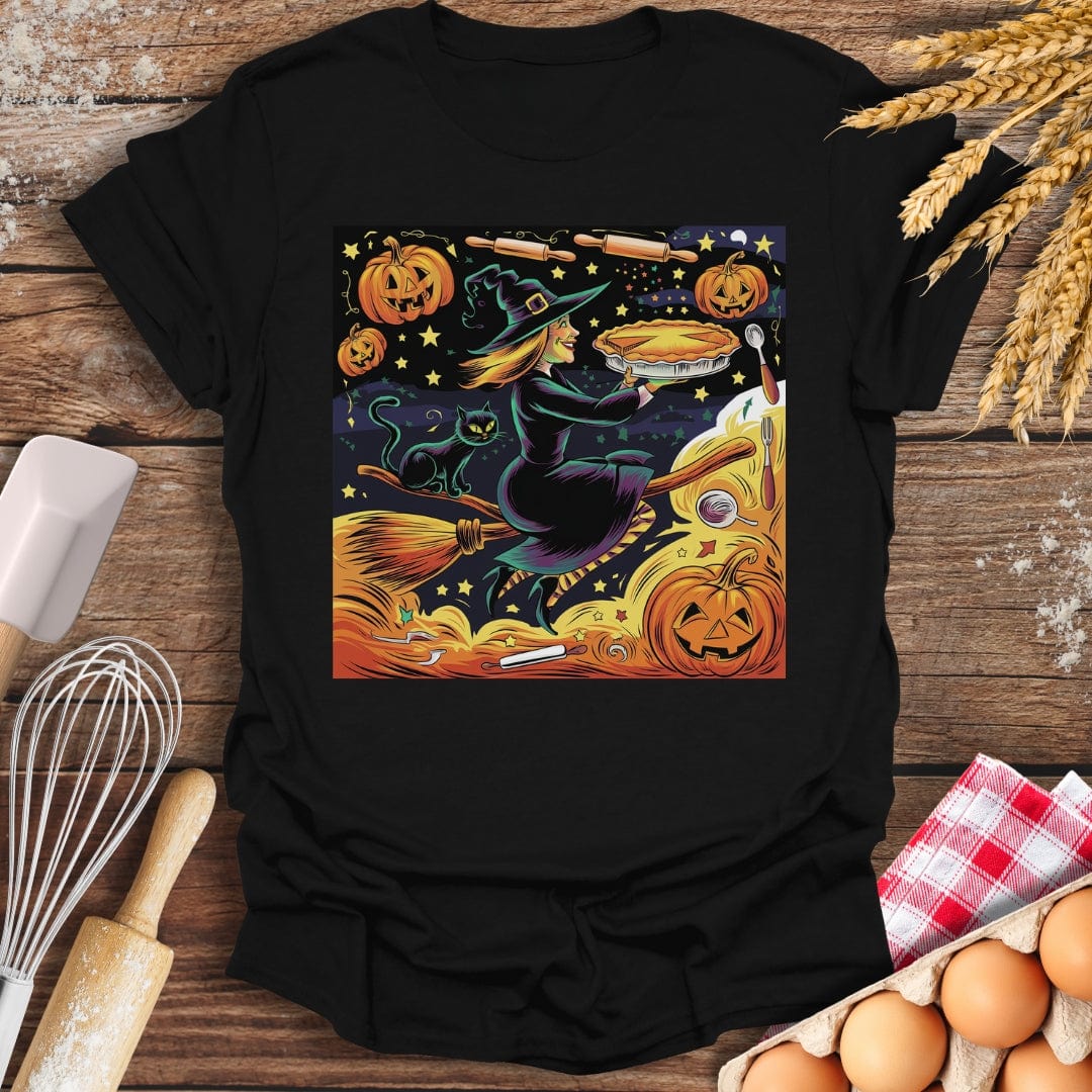 Witch's Pumpkin Pie Magic T-Shirt Black / S Baking Threads