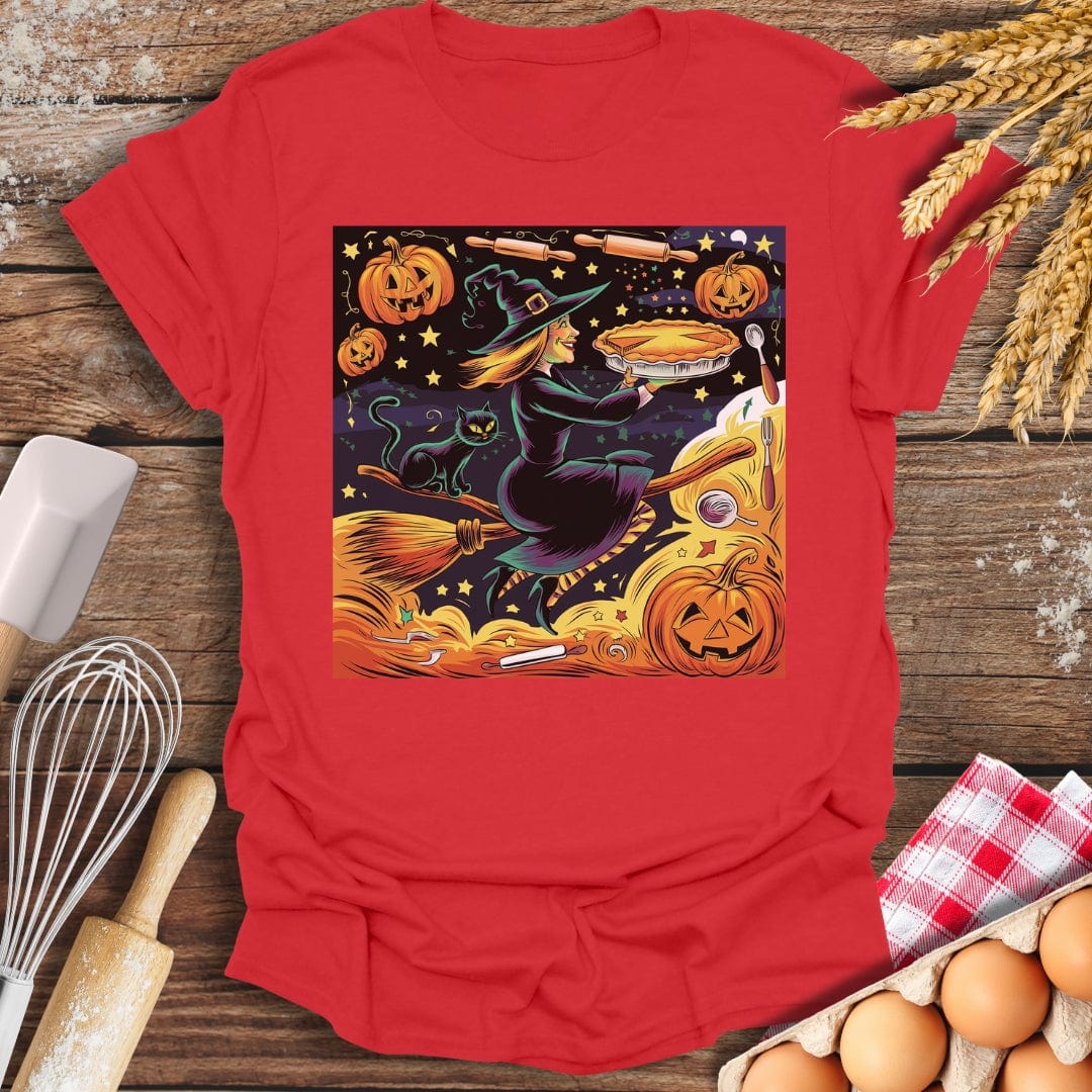 Witch's Pumpkin Pie Magic T-Shirt Red / S Baking Threads