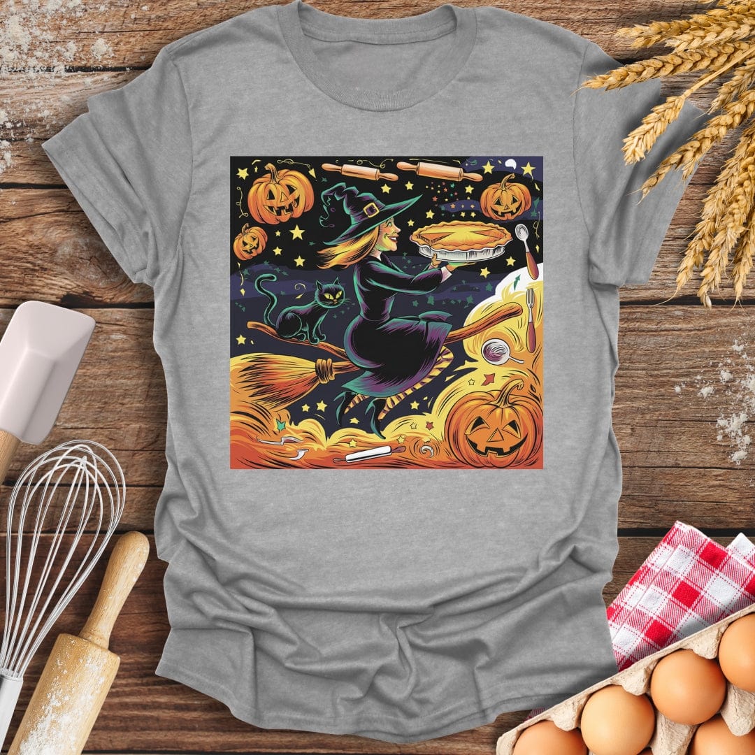 Witch's Pumpkin Pie Magic T-Shirt Sport Grey / S Baking Threads