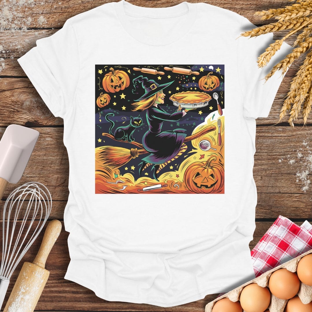 Witch's Pumpkin Pie Magic T-Shirt White / S Baking Threads