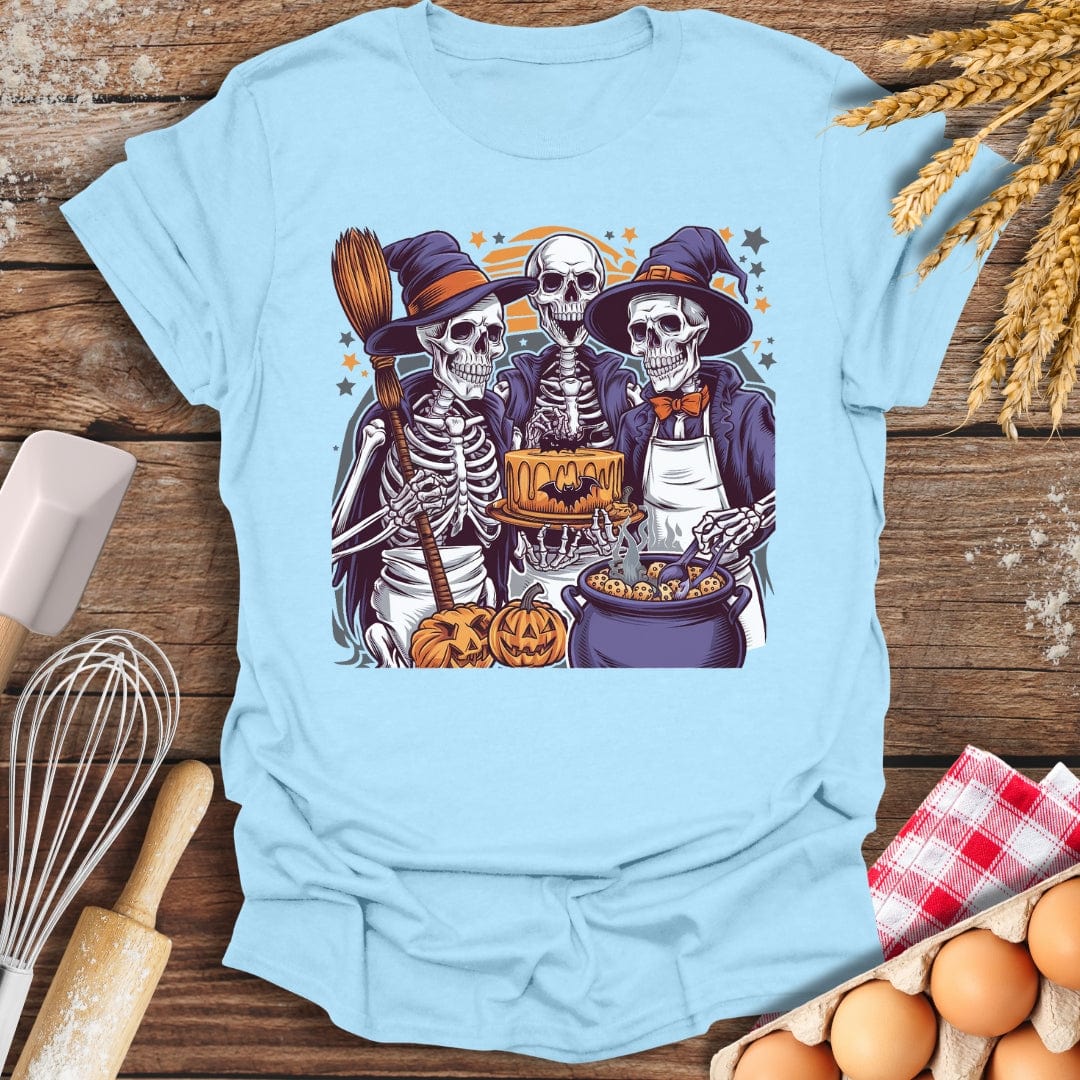 Wizard Skeletons T-Shirt Light Blue / S Baking Threads