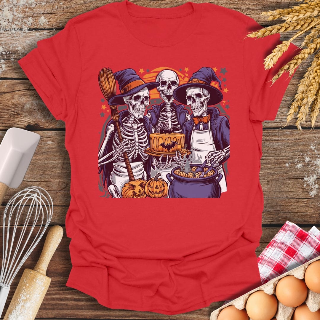 Wizard Skeletons T-Shirt Red / S Baking Threads