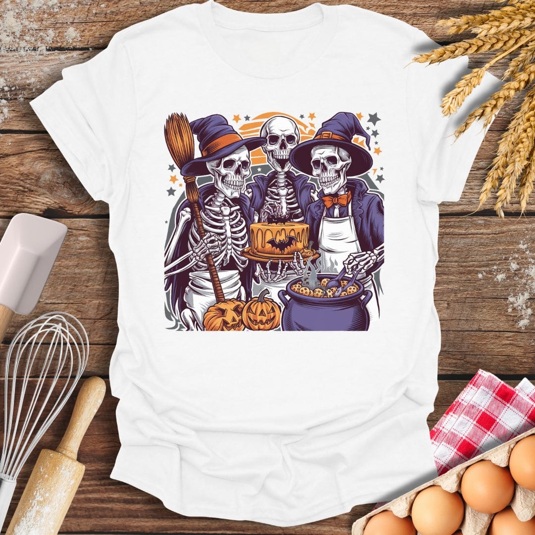 Wizard Skeletons T-Shirt White / S Baking Threads