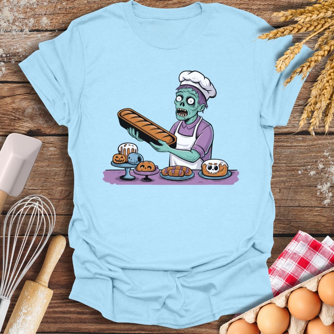 Zombie Baker T-Shirt Light Blue / S Baking Threads