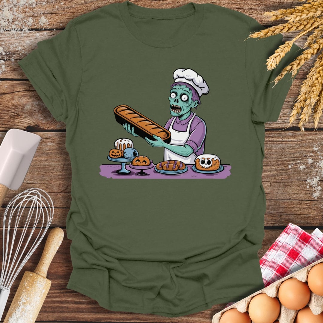 Zombie Baker T-Shirt Military Green / S Baking Threads
