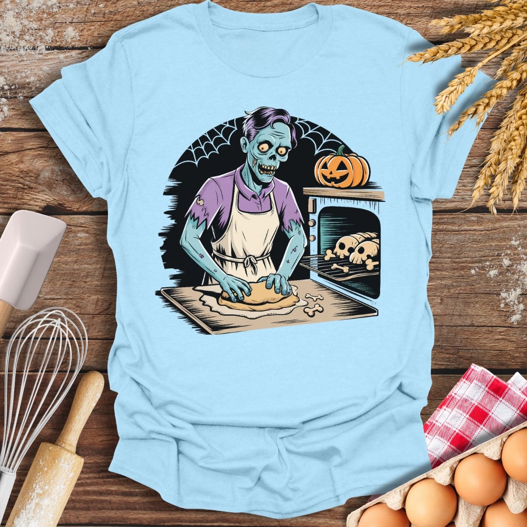 Zombie Baking T-Shirt Light Blue / S Baking Threads