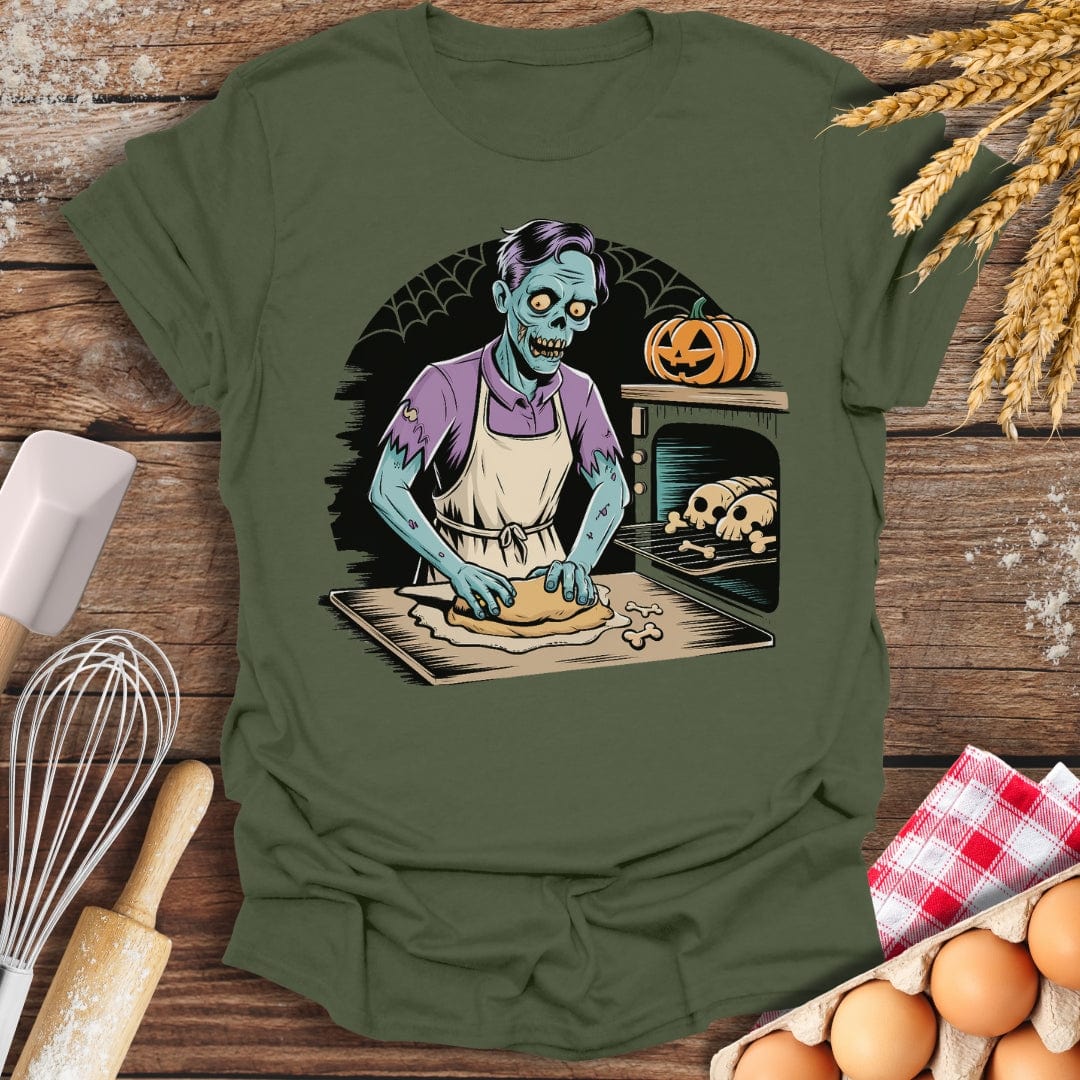 Zombie Baking T-Shirt Military Green / S Baking Threads
