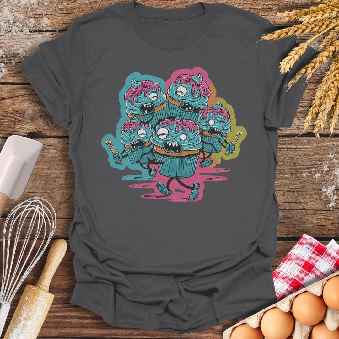 Zombie Cupcake Apocalypse T-Shirt Charcoal / S Baking Threads