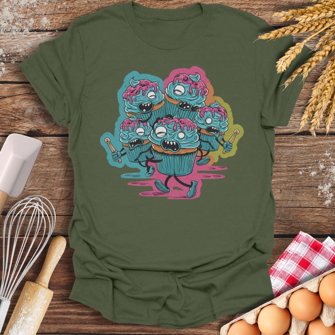 Zombie Cupcake Apocalypse T-Shirt Military Green / S Baking Threads