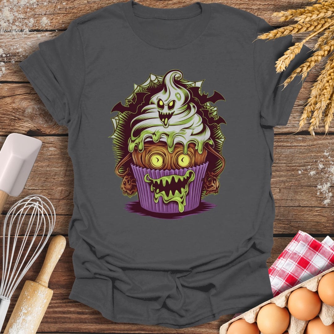Zombie Cupcake T-Shirt Charcoal / S Baking Threads