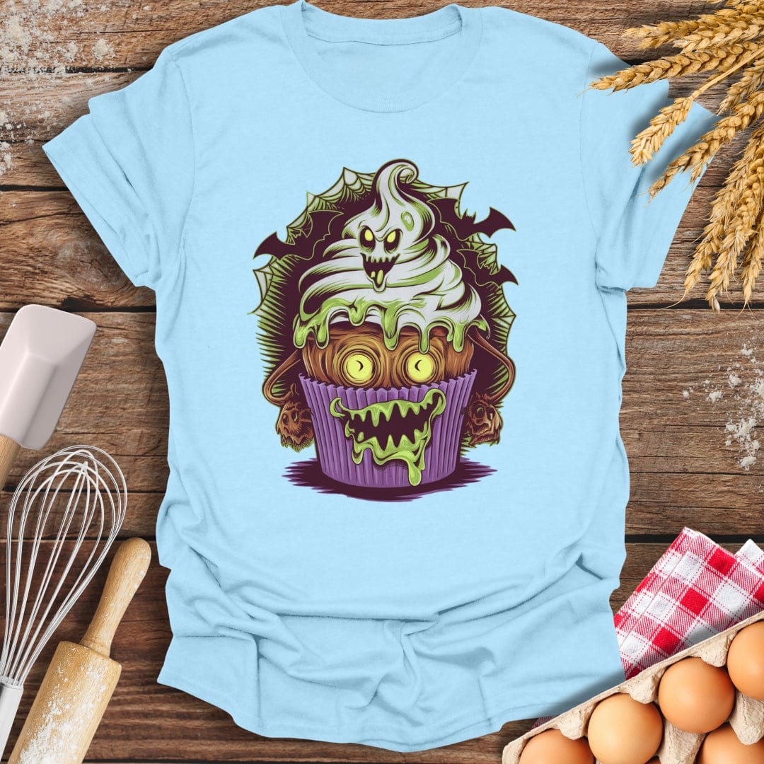 Zombie Cupcake T-Shirt Light Blue / S Baking Threads