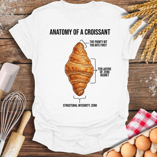 Anatomy Of A Croissant T-Shirt White / S Baking Threads