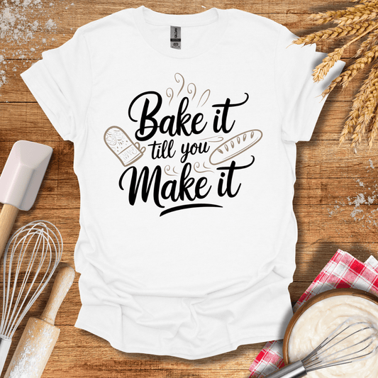 Bake It Till You Make It Cursive T-Shirt White / S Baking Threads