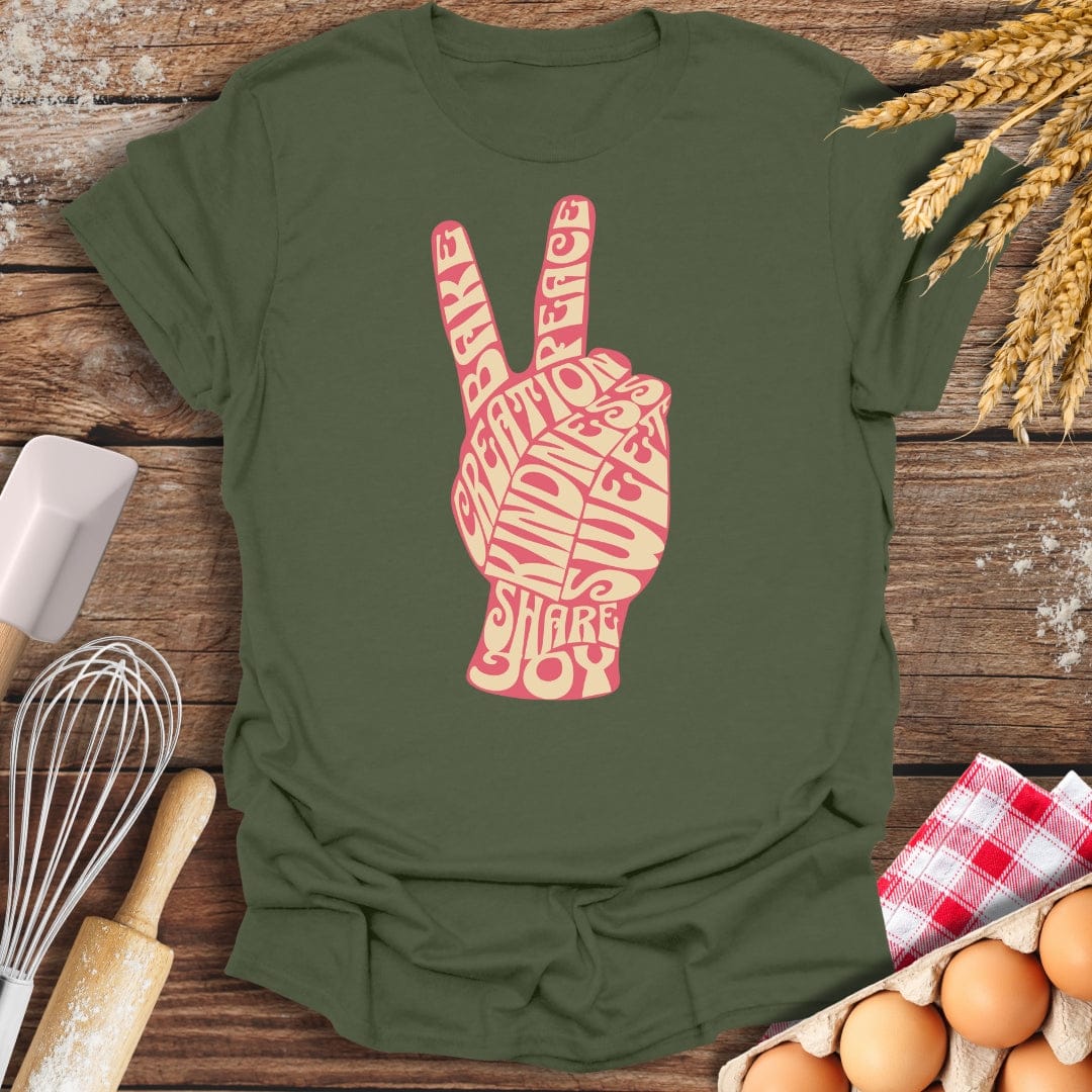 Bake Peace T-Shirt Military Green / S Baking Threads