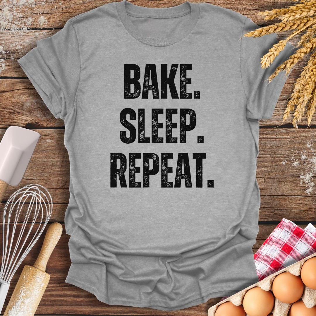 Bake. Sleep. Repeat. T-Shirt Sport Grey / S Baking Threads