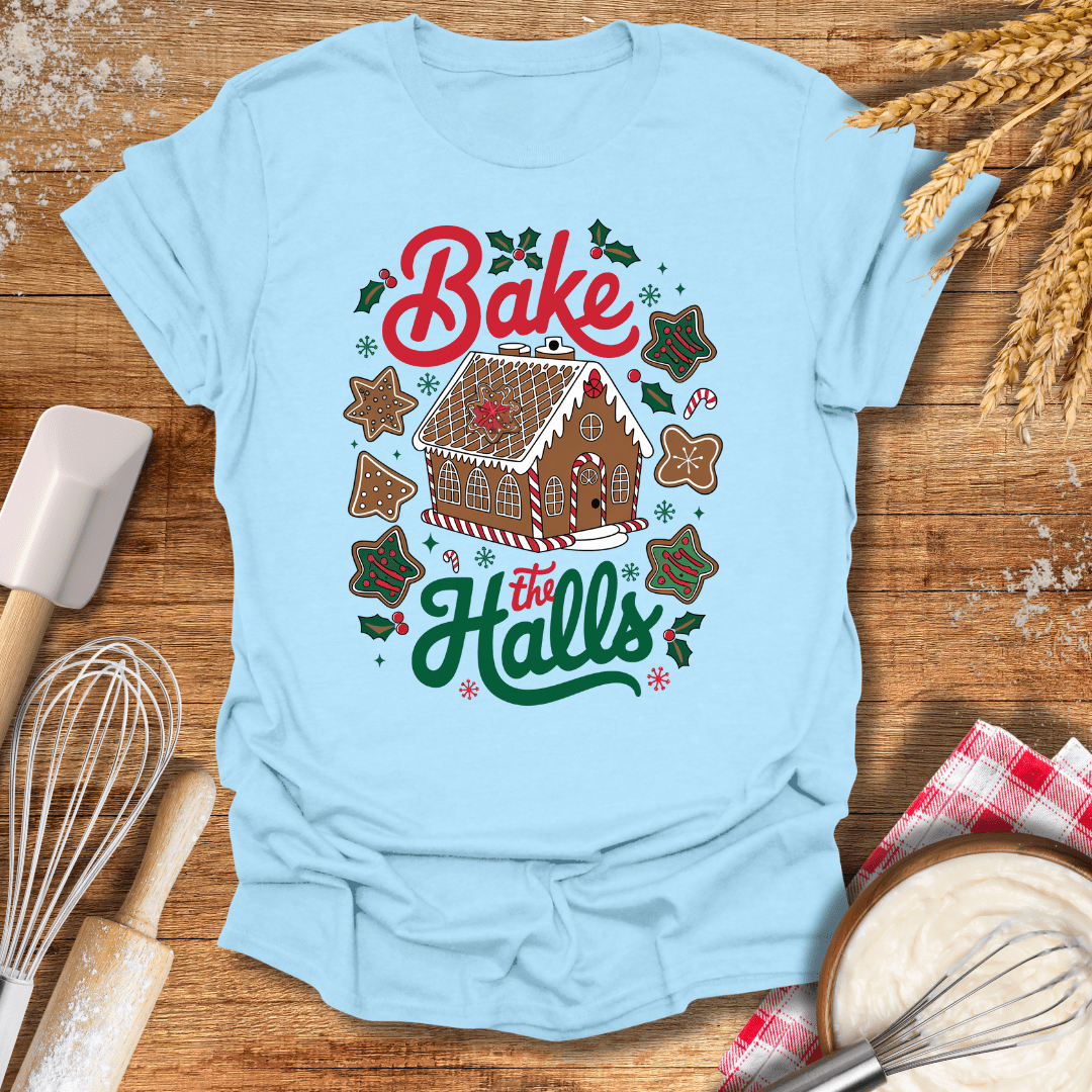 Bake The Halls T-Shirt Light Blue / S Baking Threads