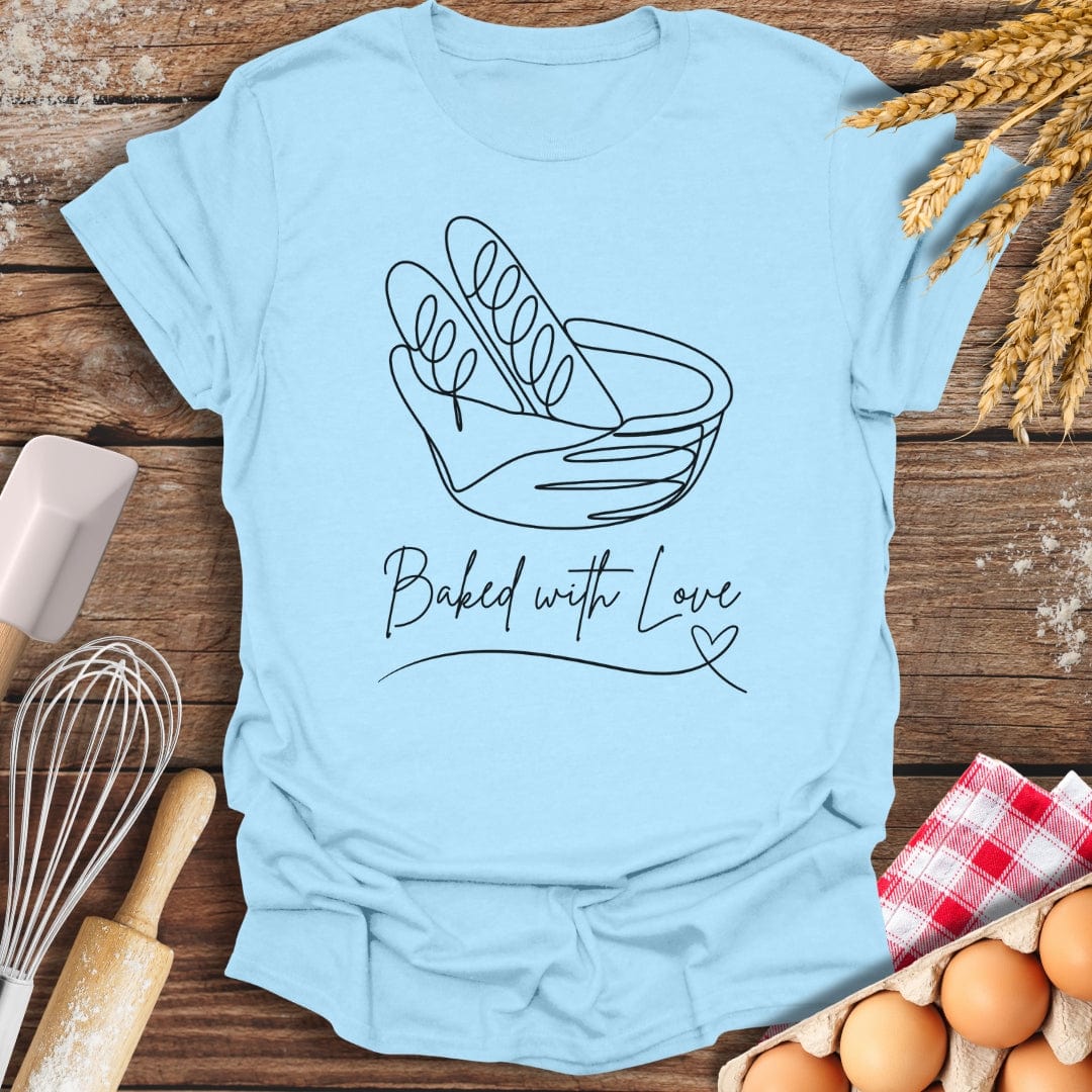 Baked With Love T-Shirt Light Blue / S Baking Threads