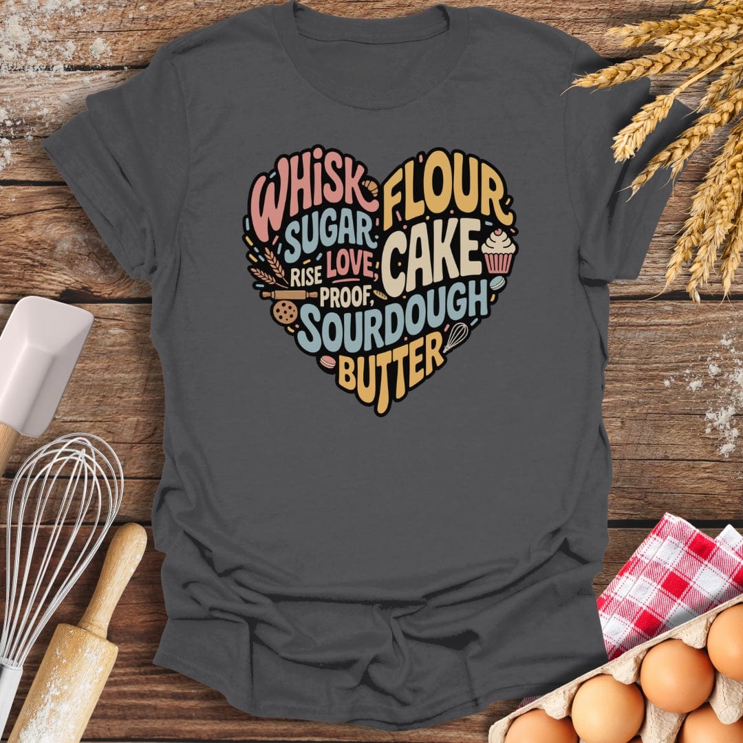 Baker’s Heart T-Shirt Charcoal / S Baking Threads