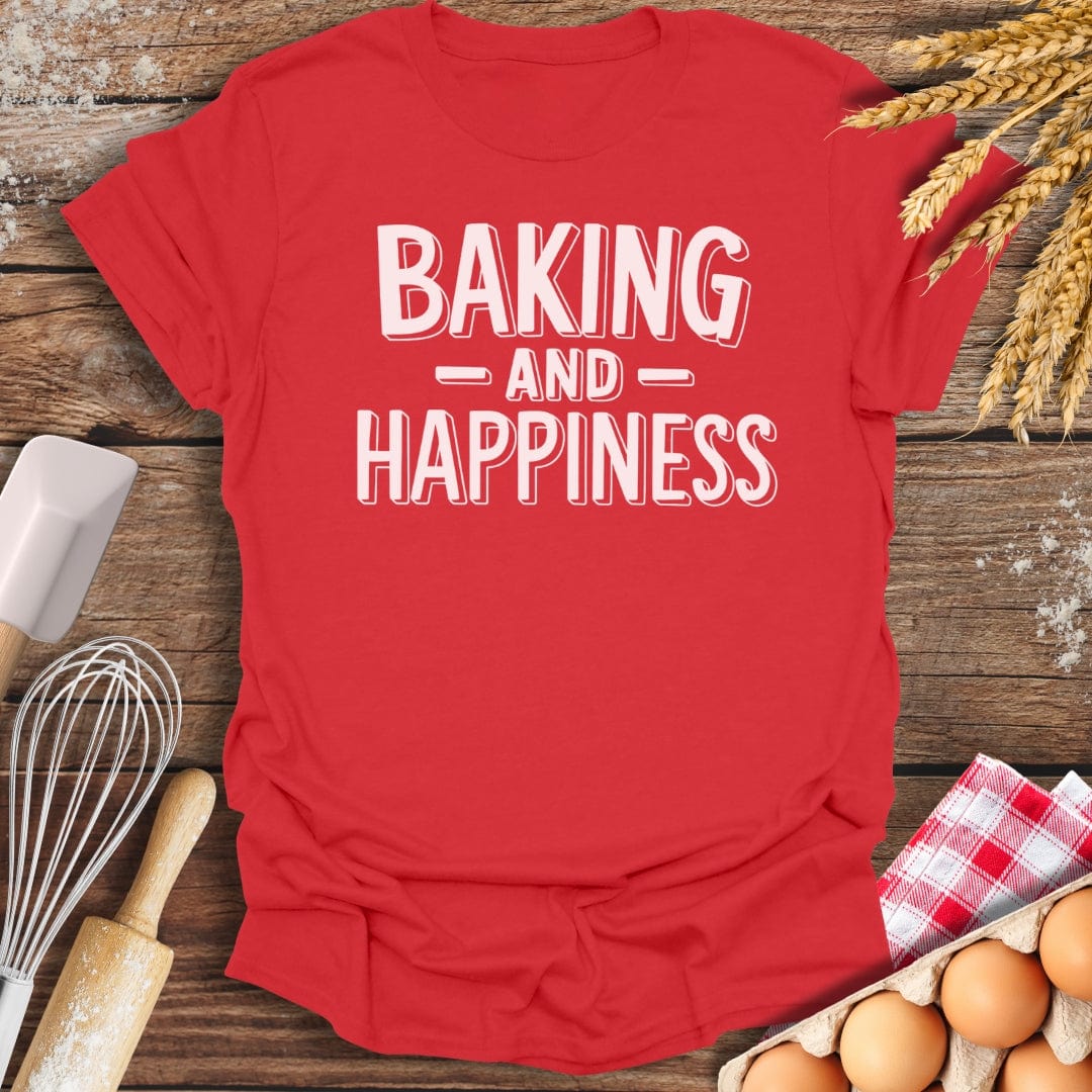 Baking and Happiness T-Shirt Red / S Baking Threads