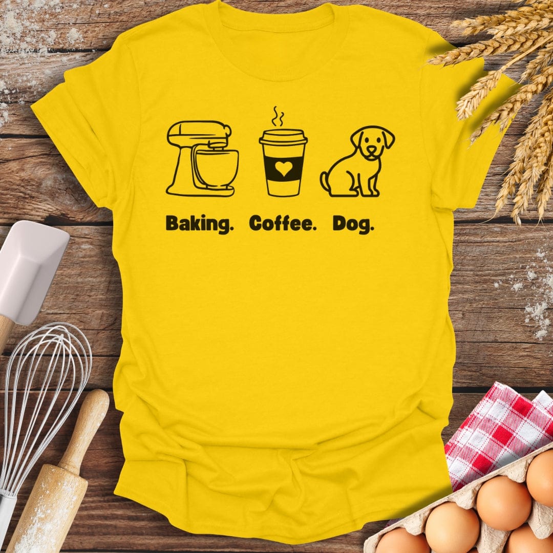 Baking. Coffee. Dog. T-Shirt Daisy / S Baking Threads