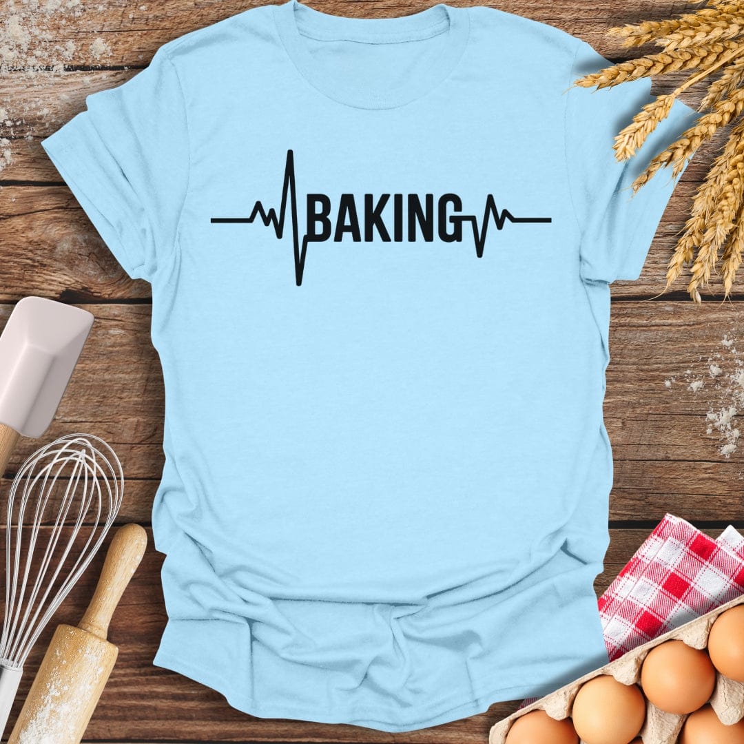 Baking EKG T-Shirt Light Blue / S Baking Threads