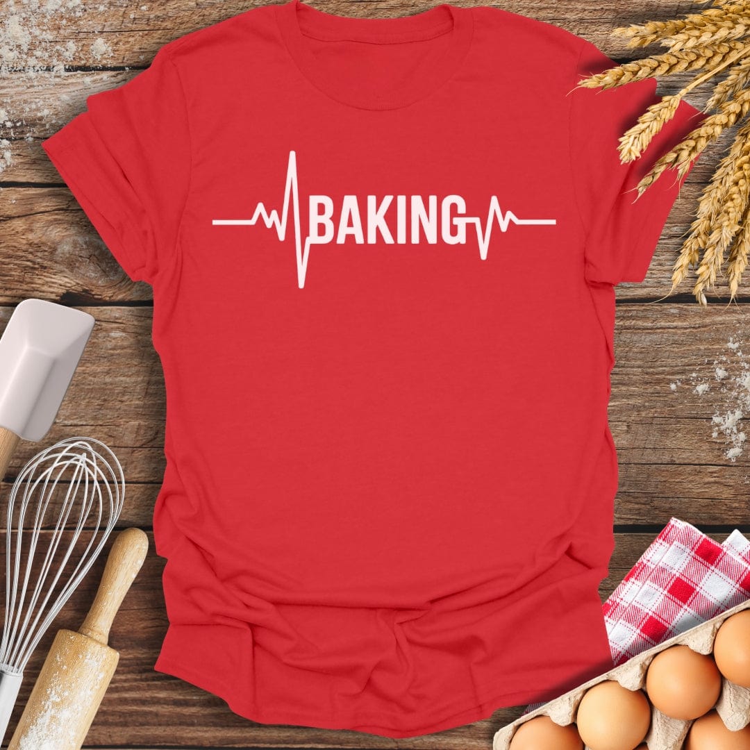 Baking EKG T-Shirt Red / S Baking Threads
