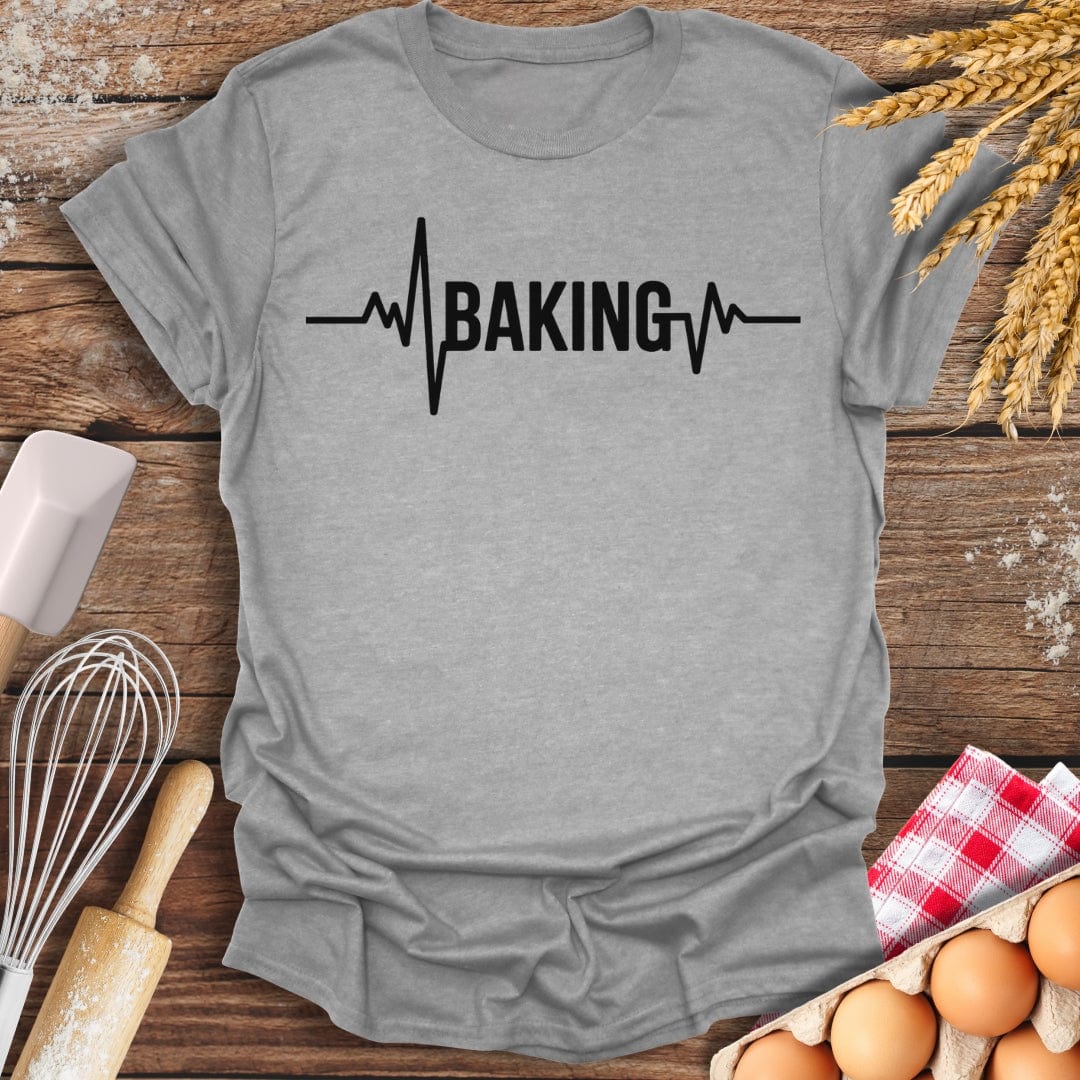 Baking EKG T-Shirt Sport Grey / S Baking Threads