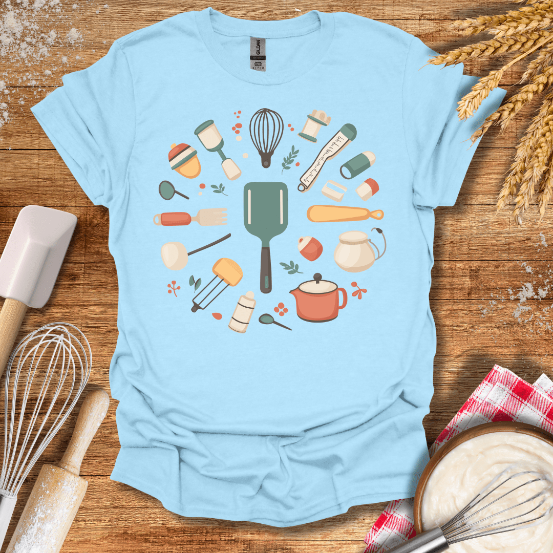 Baking Essentials Collection T-Shirt Light Blue / S Baking Threads