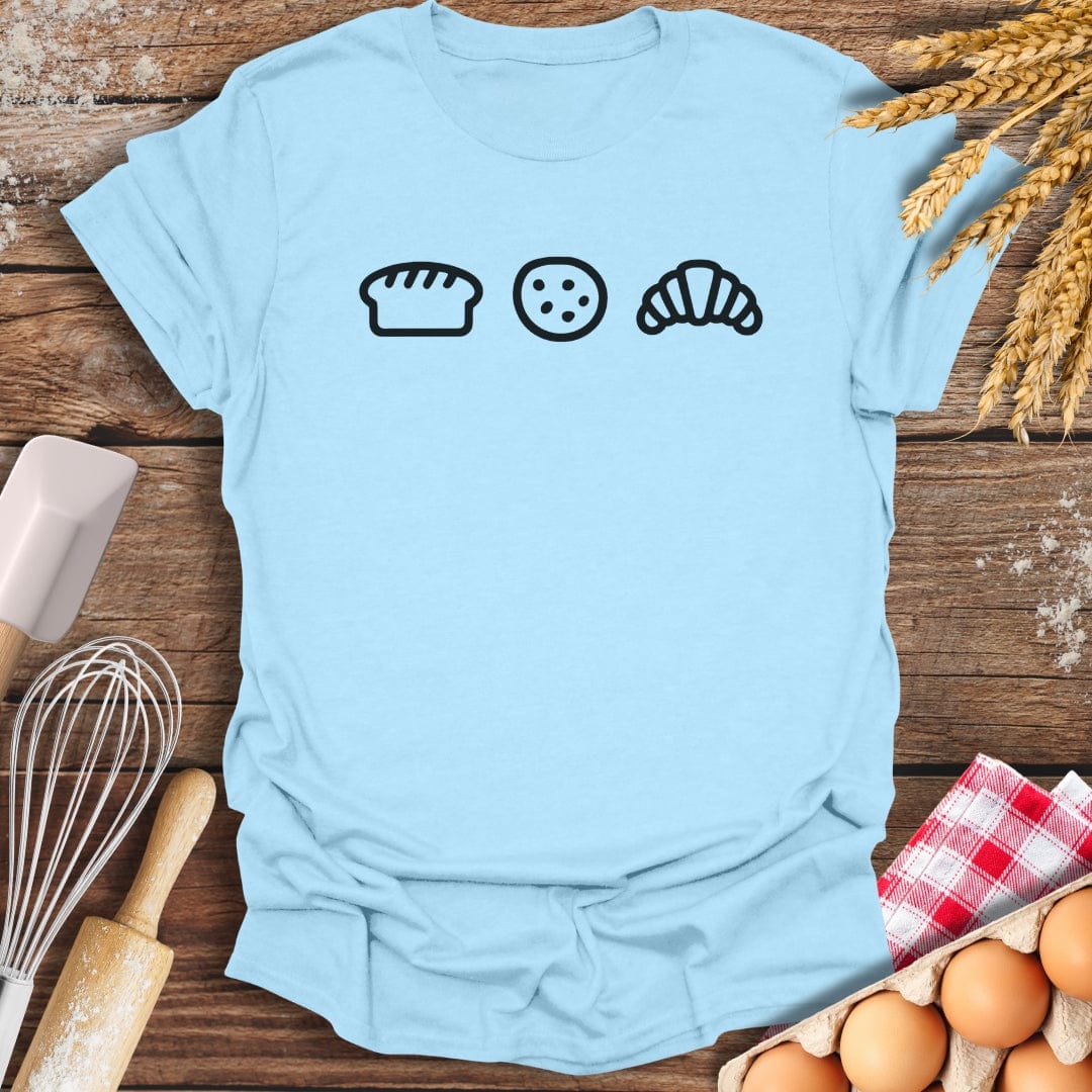 Baking Icons T-Shirt Light Blue / S Baking Threads