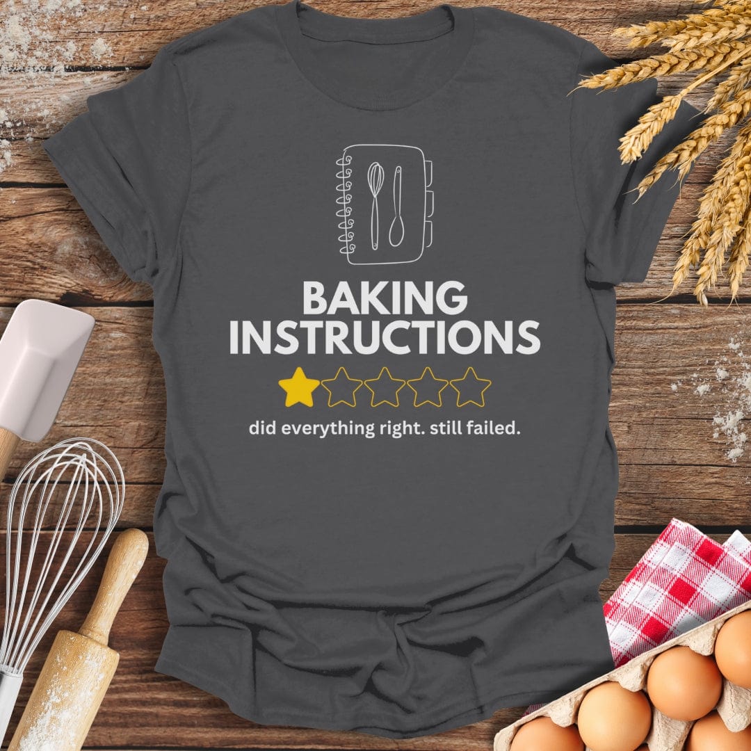 Baking Instructions: 1 Star Review T-Shirt Charcoal / S Baking Threads