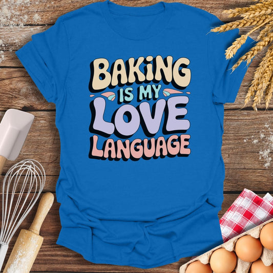 Baking Is My Love Language Retro T-Shirt Royal / S Baking Threads