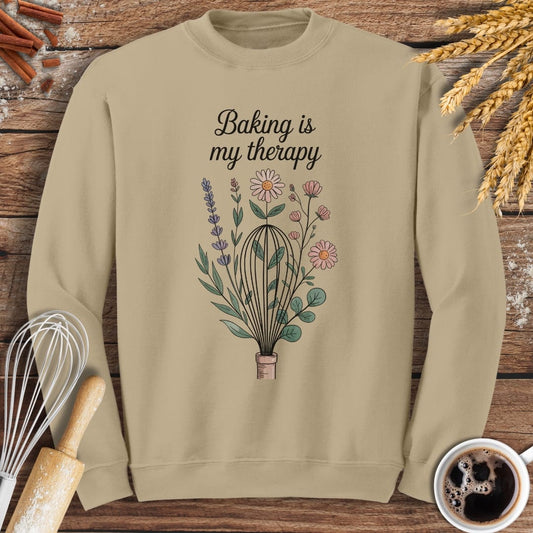 Baking Is My Therapy Sweatshirt Baking Threads